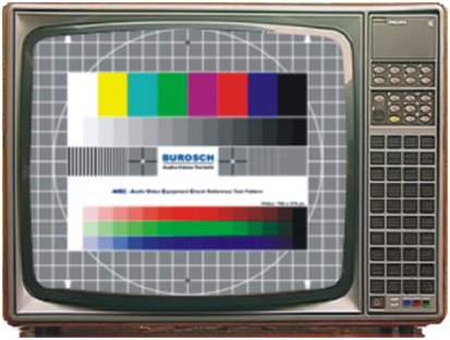 FuBK Testbild auf altem 4:3 Röhrenfernseher